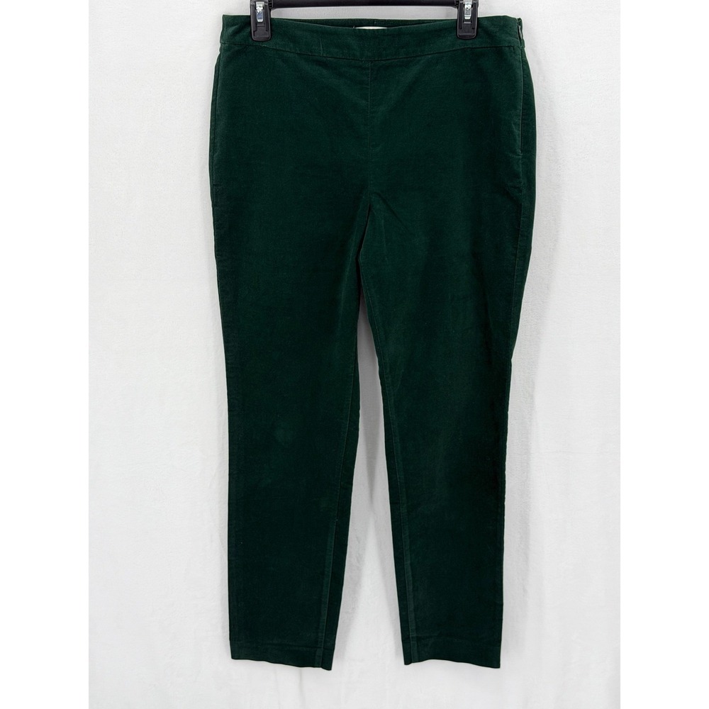 Talbots Pants Womens 10 Emerald Green Velour High Rise Holiday Whimsigoth Office - Picture 1 of 8